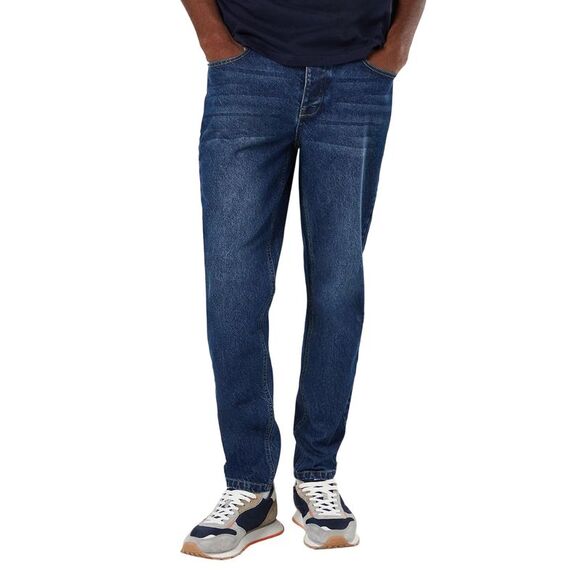 Maine Mens Mid Wash Slim Jeans / Dark Blue